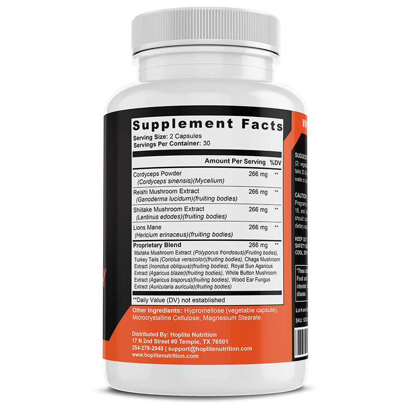Hoplite Tradecraft 10X supplement facts and ingredient panel