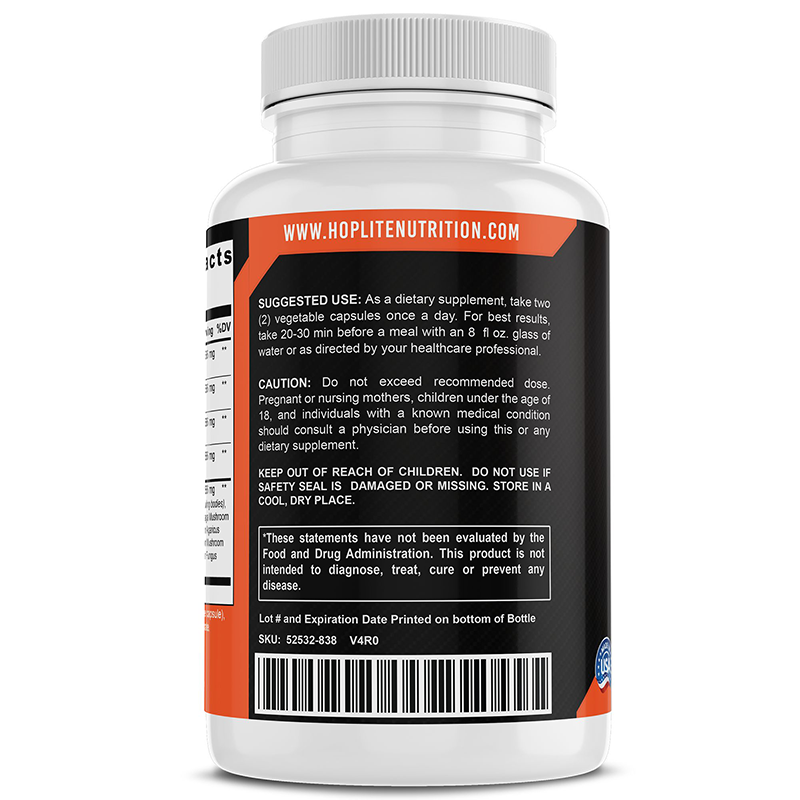 Hoplite Tradecraft 10X — 10-mushroom blend capsules (60 count)