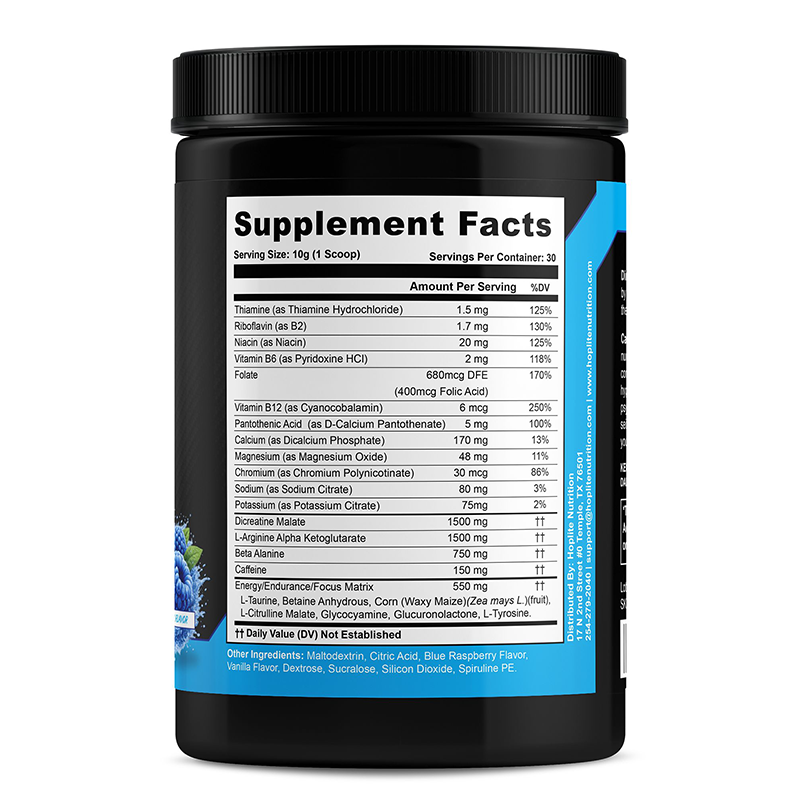 Hoplite Satchel Charge pre-workout supplement facts — caffeine, beta-alanine, citrulline